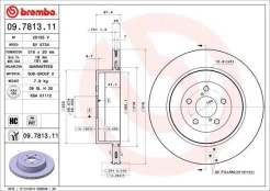 Stabdžių diskas BREMBO 09.7813.11 kaina