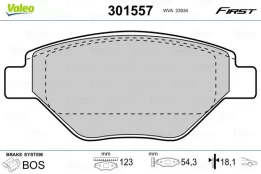 Stabdžių trinkelių rinkinys, diskinis stabdys VALEO 301557 kaina