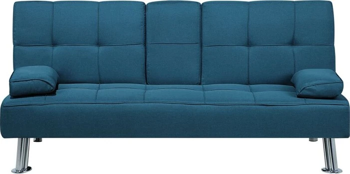 Mėlyna sofa-lova su miegojimo funkcija