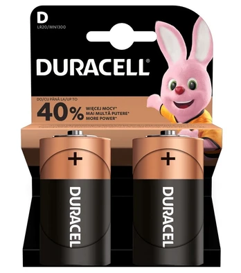 Baterijos DURACELL D, LR20, 2vnt
