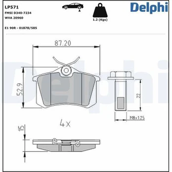 DELPHI LP0571 Brake pad set