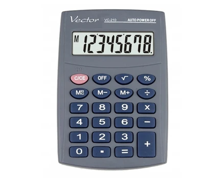 Vector KAV VC-210III pocket calculator, 8 digits, 64x98.5 mm, grey