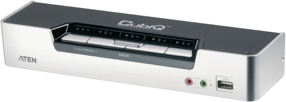 Aten 4 prievadų USB HDMI / garso KVMP jungiklis
