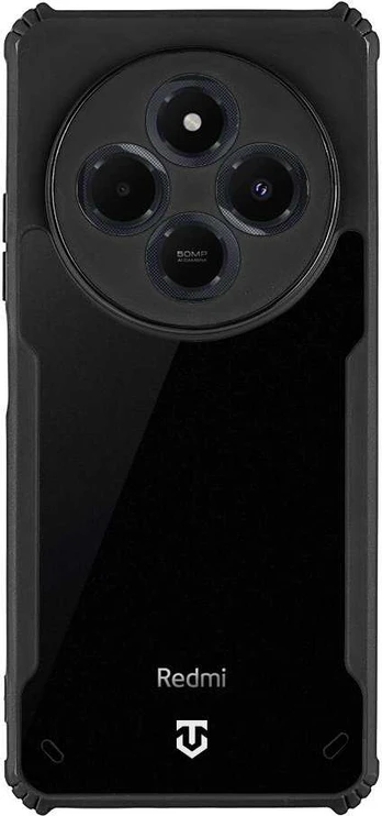 Dėklas Tactical Quantum Stealth Cover for Xiaomi Redmi 14C 4G/Poco C75 Clear/Juodas