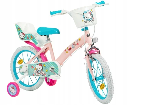 Vaikiškas dviratis Toimsa Hello Kitty, 16 colių, baltas ir rožinis