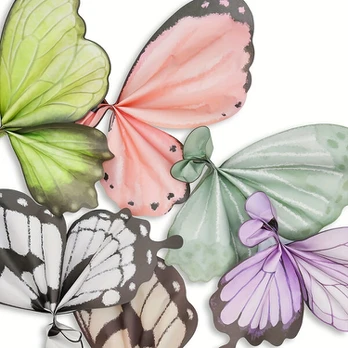 Dovanų popierius, Pink and green butterfly-10pcs