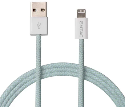 Entac kabelis USB-A - USB-C 1.5m 2A 10W nailonas žalias