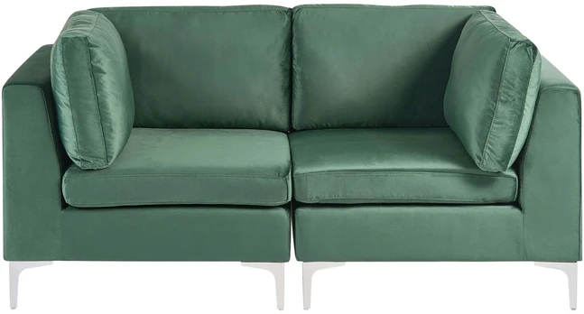 Beliani Modulinė sofa 2 asmenims EVJA žalias veliūras
