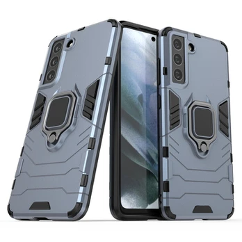 Ring Armor Case Kickstand Tough Rugged Cover, skirtas Samsung Galaxy S21 FE, mėlynas