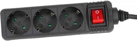 Galios juosta InLine 3 lizdai 5 m juoda (16435S)