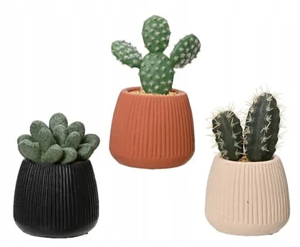 Dirbtinis kaktusas vazonėlyje, interjero dekoracija, 14 cm