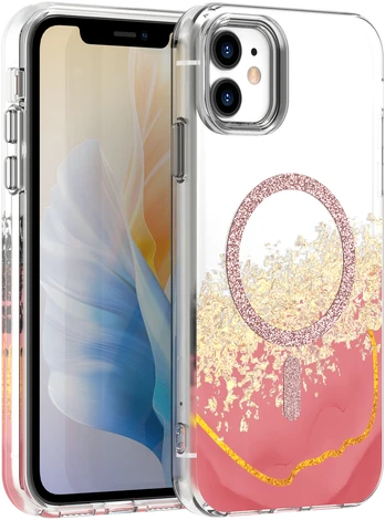 Dėklas Telforceone Epoxy Mag case for iPhone 11 pink