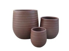 Vazonas Domoletti LT14664-1S, keramika/molis, Ø 22 cm, rudas kaina