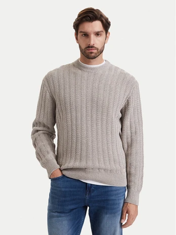 BOSS Megztinis Arakingo 50565119 Smėlio Relaxed Fit