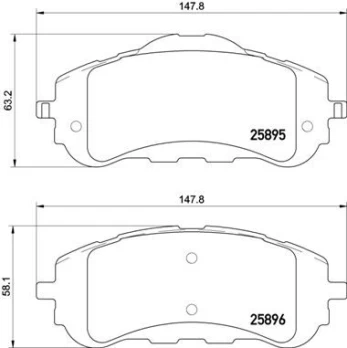 Stabdžių trinkelių rinkinys, diskinis stabdys BREMBO P 61 120X