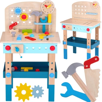 Tooky Toys Žaislų medinis „pasidaryk pats“ stalo dirbtuvės