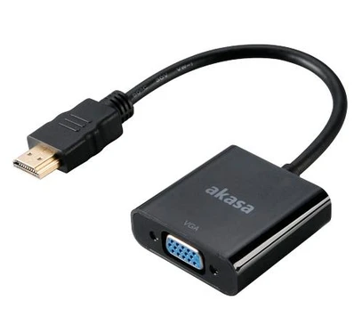 AV adapteris Akasa HDMI - D-Sub (VGA) juoda (AK- CBHD15- 20BK)