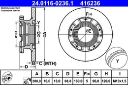 ATE 24.0116-0236.1 Brake Disc kaina
