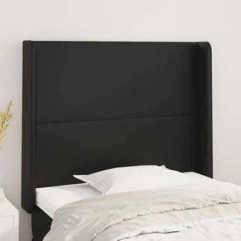 Galvūgalis su auselėmis, juodos, 83x16x118/128cm, dirbtinė oda
