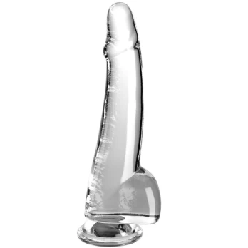 Dildo KING COCK CLEAR REALISTIC PENIS WITH BALLS 19 cm