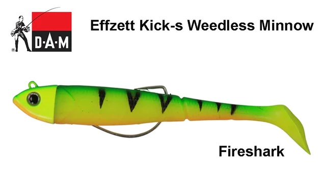 Guminukas DAM Effzett Kick-S Minnow Fireshark 9 cm