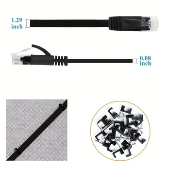 1 vnt. plokščias Cat6 eterneto kabelis, 20inch/0.48m