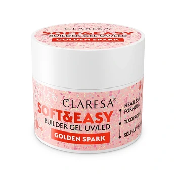 CLARESA_Soft&Easy Golden Spark gelis nagams 45g