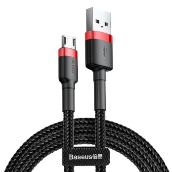 Baseus Cafule 2,4A 1 m Micro USB kabelis (raudonas/juodas)