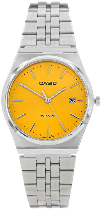 Vyriškas laikrodis Casio, sidabro/geltona spalvos