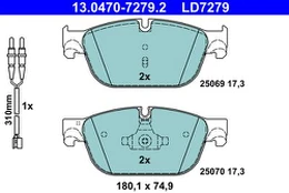 ATE 13.0470-7279.2 Brake pad set