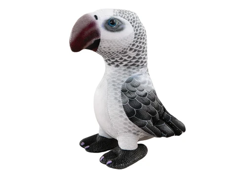Pliušinis žaislas papūgos, pilkas, 20 cm