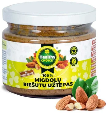 Healthychoice Migdolų riešutų užtepas su gabaliukais 250gr.