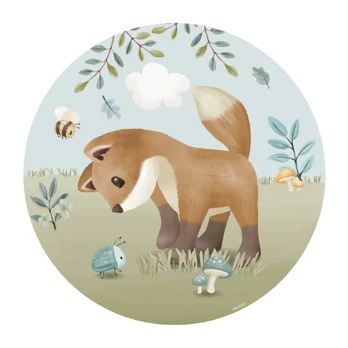 Little Dutch Wallpaper Circle fleece ´Forest Friends´
