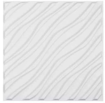 3D sienų plokštės 12 vnt. baltos PVC