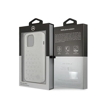 Dėklas Mercedes Silver Stars Pattern iPhone 13 Pro Max 6,7" baltas MEHCP13XESPWH