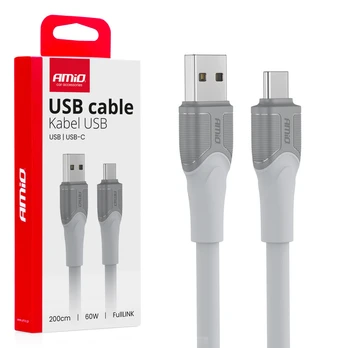 Įkrovimo laidas USB-A USB-C 60W 200cm „FullLINK“ duomenų perdavimas AMIO-04290