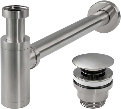 Sifonas REA su Klik-klak dangteliu praustuvams universalus, Brushed Nickel