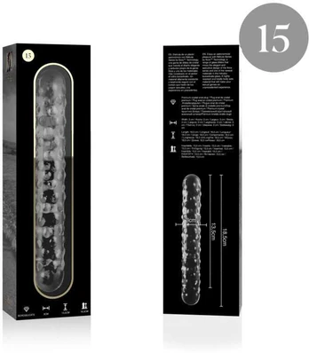 NEBULA SERIES BY IBIZA - MODEL 15 DILDO BOROSILICATE GLASS 18.5 CM