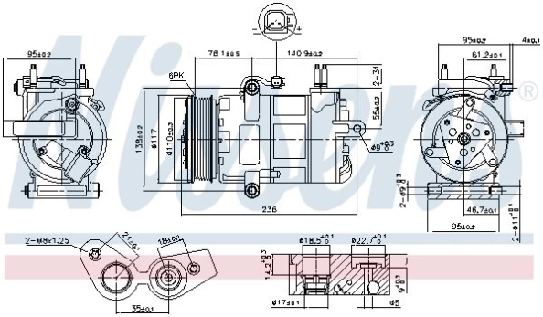 NISSENS  NIS 890217 Air conditioning compressor