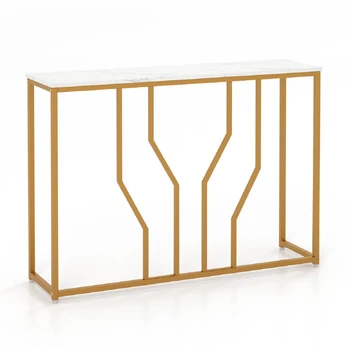 Bonideco Select Konsolė 110x30x80cm., baltos/auksinės spalvos