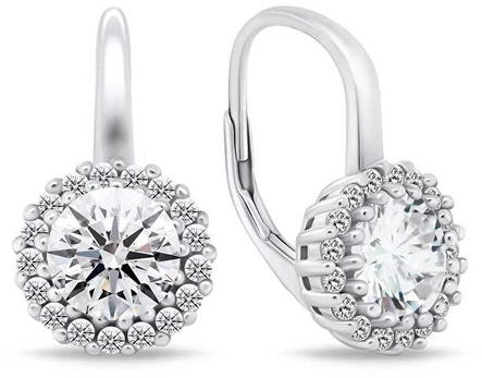 Brilio Silver Charming sidabrinis earrings with clear zircons EA746W