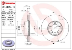 Stabdžių diskas BREMBO 09.3825.10 kaina