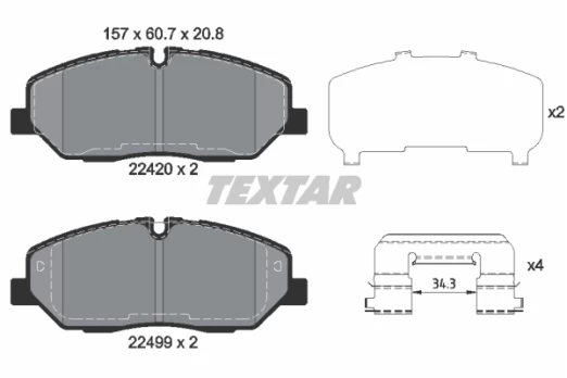 TEXTAR 2242001 Brake pad set