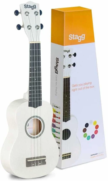 Soprano ukulelė Stagg US-Baltas (+ dėklas)