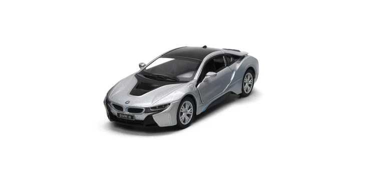 KiNSMART automobilis, BMW i8, sidabrinis