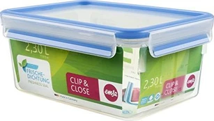 Emsa Clip & Close food storage container (transparent / blue, 2.3 liters, large format)