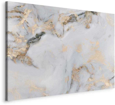 Artgeist Paveikslas - Baltas stone – elegant marble with golden reflections