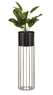 Modernus gėlių stovas, juodas, 70 cm