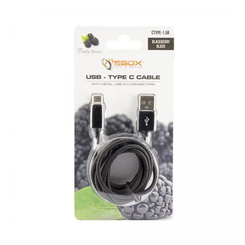 Sbox USB-- Type C M/M 1.5m USB-TYPEC-15B fruity black