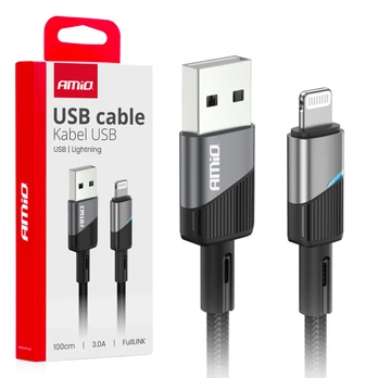 USB-A - LIGHTNING iPhone 3A įkrovimo laidas 100 cm FullLINK AMIO-03925